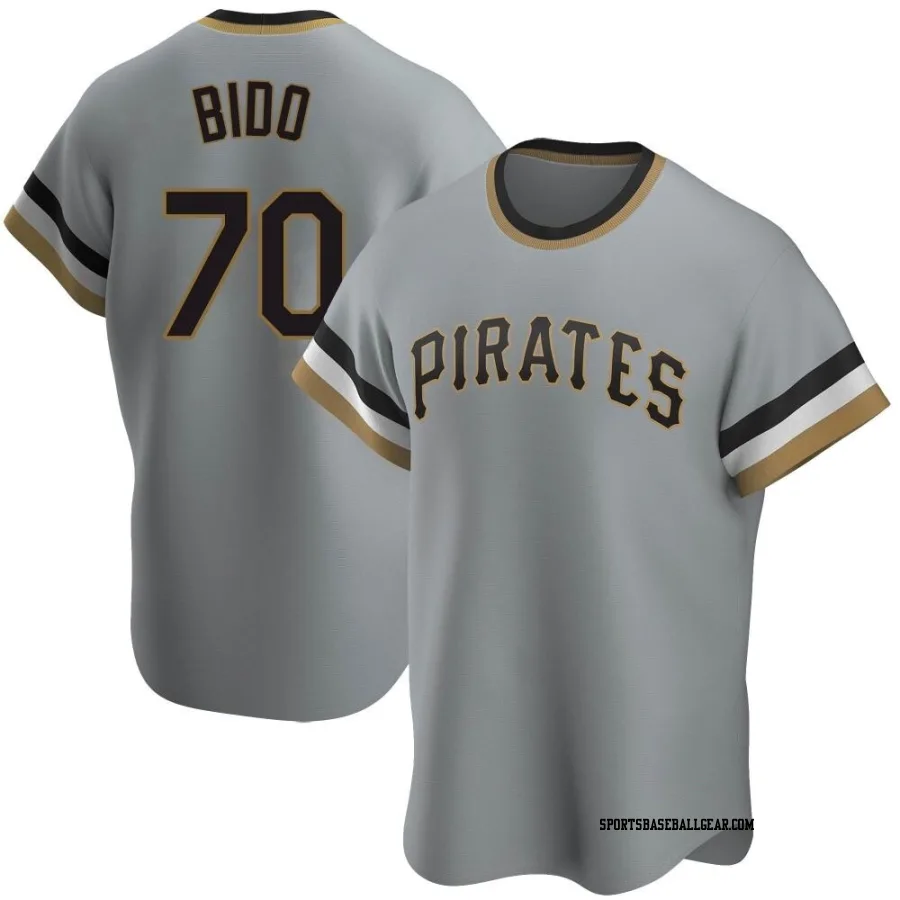 Osvaldo Bido Men's Pittsburgh Pirates Gray Replica Road Cooperstown Collection Jersey