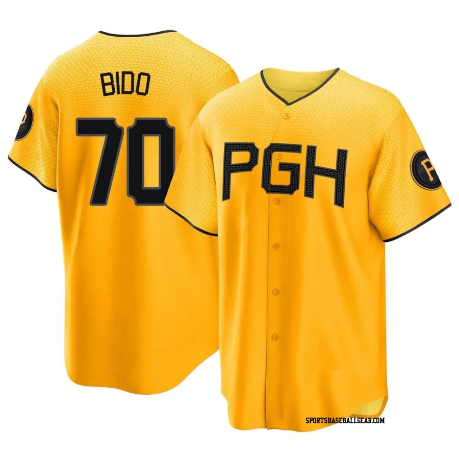 Osvaldo Bido Youth Pittsburgh Pirates Gold Replica 2023 City Connect Jersey