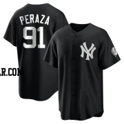 Oswald Peraza Youth New York Yankees Black/White Replica Jersey