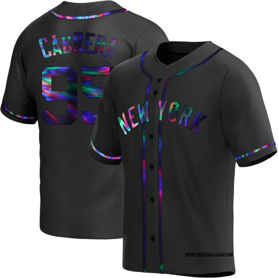 Oswaldo Cabrera Youth New York Yankees Black Holographic Replica Alternate Jersey