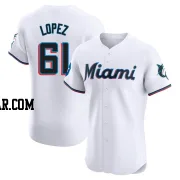 Otto Lopez Men's Miami Marlins White Elite Home Patch Jersey