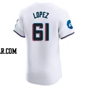 Otto Lopez Men's Miami Marlins White Elite Home Patch Jersey