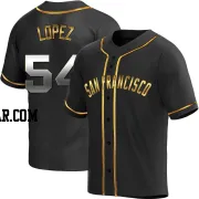 Otto Lopez Men's San Francisco Giants Black Golden Replica Alternate Jersey