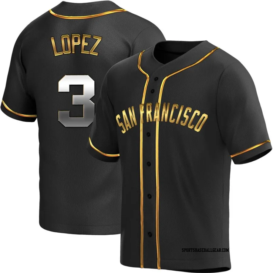 Otto Lopez Men's San Francisco Giants Black Golden Replica Alternate Jersey