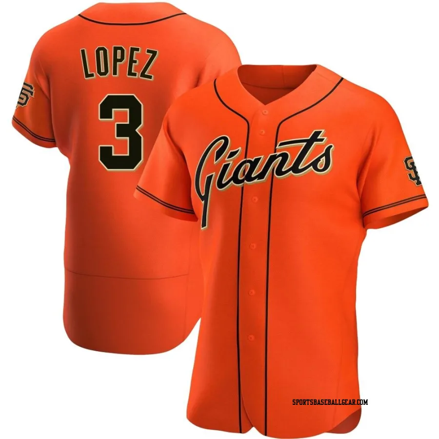 Otto Lopez Men's San Francisco Giants Orange Authentic Alternate Jersey