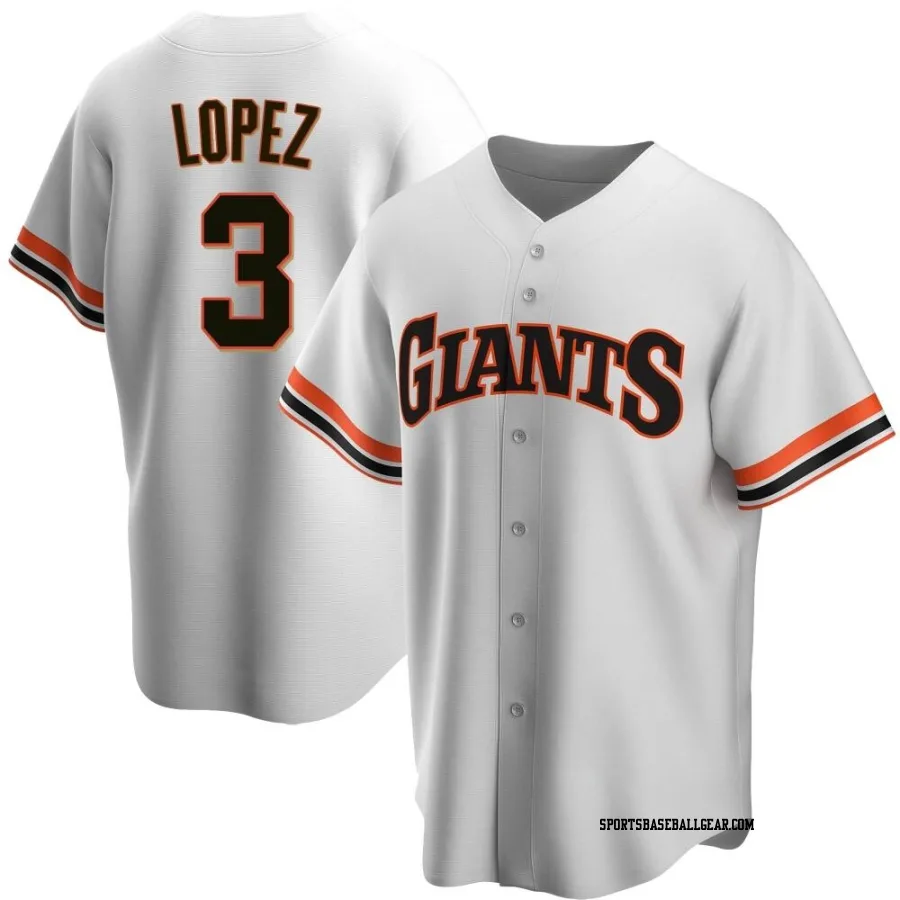 Otto Lopez Men's San Francisco Giants White Replica Home Cooperstown Collection Jersey