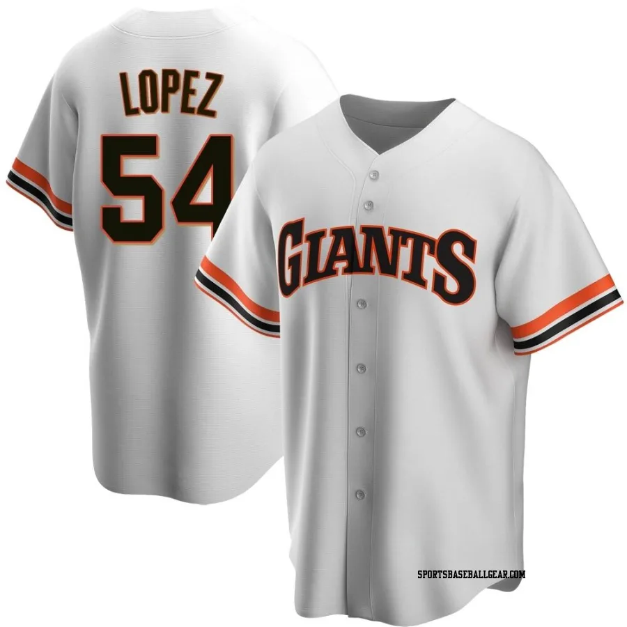 Otto Lopez Men's San Francisco Giants White Replica Home Cooperstown Collection Jersey