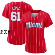 Otto Lopez Women's Miami Marlins Red Replica 2021 City Connect Jersey