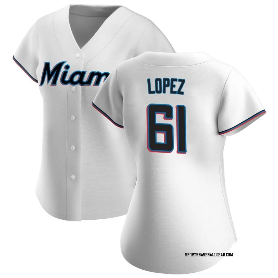 Otto Lopez Women's Miami Marlins White Authentic Home Jersey