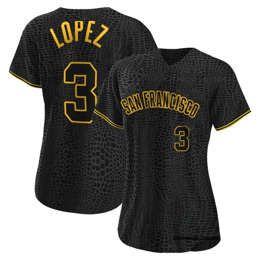 Otto Lopez Women's San Francisco Giants Black Authentic Snake Skin City Jersey