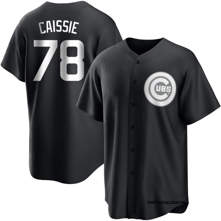 Owen Caissie Men's Chicago Cubs Black/White Replica Jersey