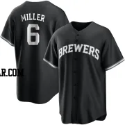 Owen Miller Men's Milwaukee Brewers Black/White Replica Jersey