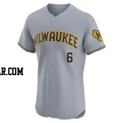 Owen Miller Men's Milwaukee Brewers Gray Elite Road Jersey