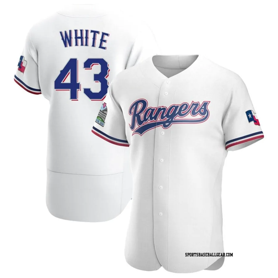 Owen White Men's Texas Rangers White Authentic Home Jersey