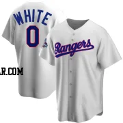 Owen White Men's Texas Rangers White Replica Home Cooperstown Collection 2023 World Series Champions Jersey