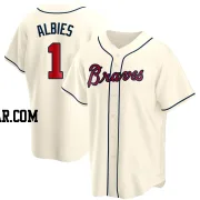 Ozzie Albies Men's Atlanta Braves Cream Replica Alternate Jersey