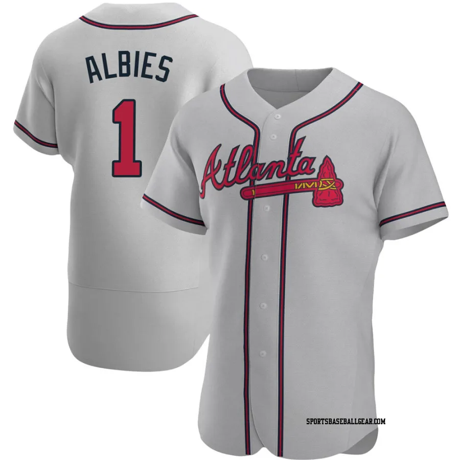 Ozzie Albies Men's Atlanta Braves Gray Authentic Road Jersey