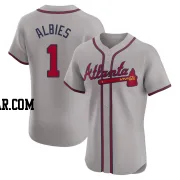 Ozzie Albies Men's Atlanta Braves Gray Elite Road Jersey