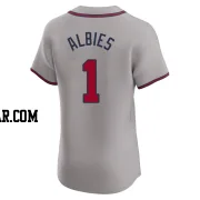 Ozzie Albies Men's Atlanta Braves Gray Elite Road Jersey