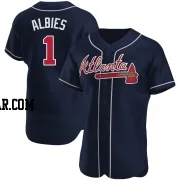 Ozzie Albies Men's Atlanta Braves Navy Authentic Alternate Jersey