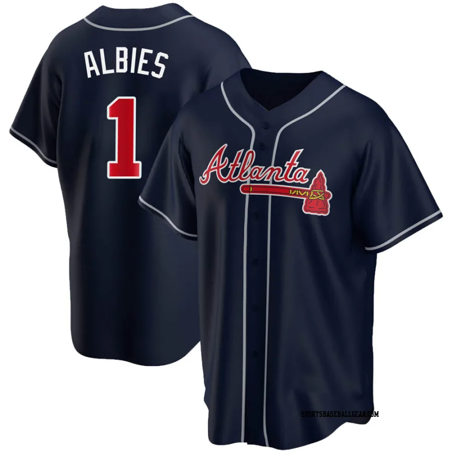 Ozzie Albies Men's Atlanta Braves Navy Replica Alternate Jersey