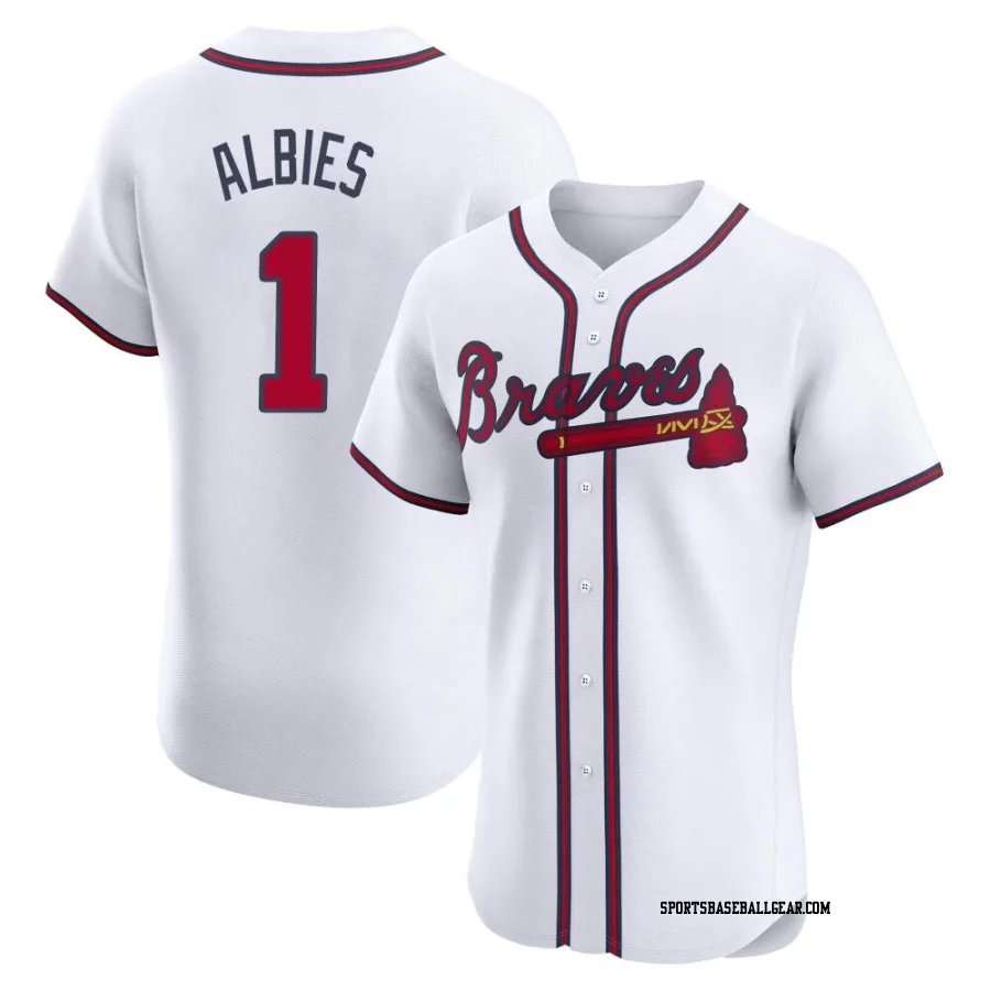 Ozzie Albies Men's Atlanta Braves White Elite Home Jersey