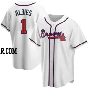 Ozzie Albies Men's Atlanta Braves White Replica Home Jersey