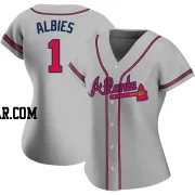 Ozzie Albies Women's Atlanta Braves Gray Authentic Road Jersey