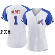 Ozzie Albies Women's Atlanta Braves White Authentic 2023 City Connect Jersey