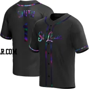 Ozzie Smith Men's St. Louis Cardinals Black Holographic Replica Alternate Jersey