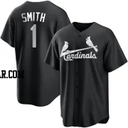 Ozzie Smith Men's St. Louis Cardinals Black/White Replica Jersey