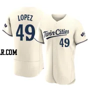 Pablo Lopez Men's Minnesota Twins Cream Authentic Alternate 2023 Jersey