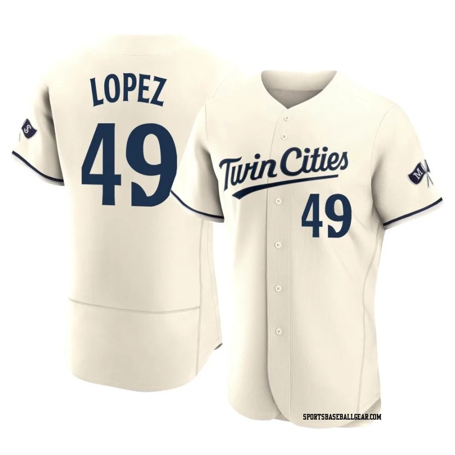 Pablo Lopez Men's Minnesota Twins Cream Authentic Alternate 2023 Jersey