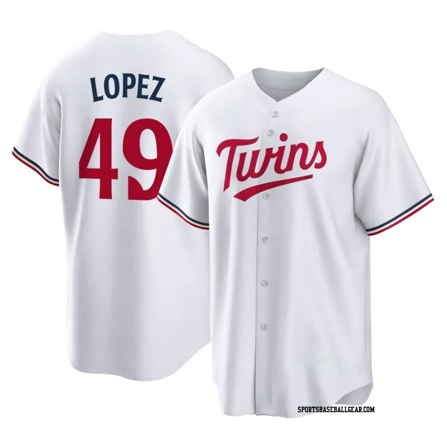 Pablo Lopez Men's Minnesota Twins White Replica Home Jersey