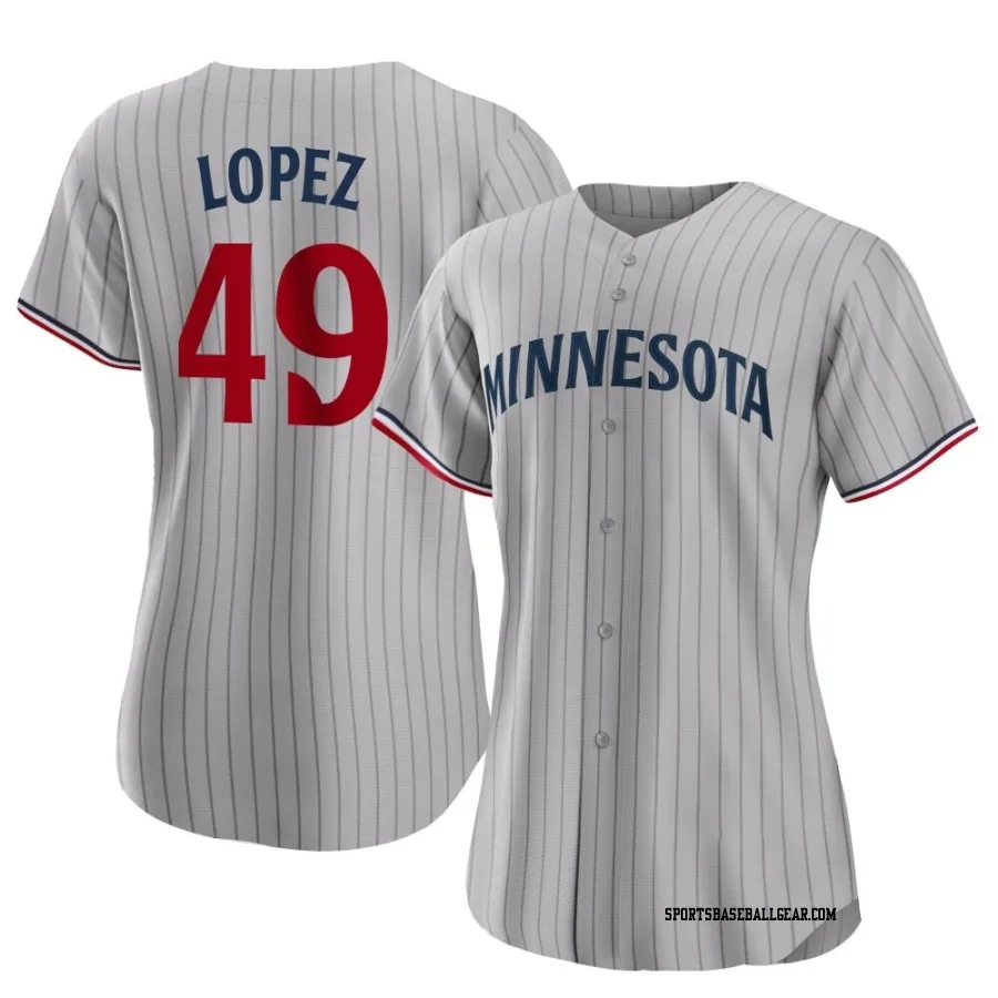 Pablo Lopez Women's Minnesota Twins Gray Replica Road Jersey