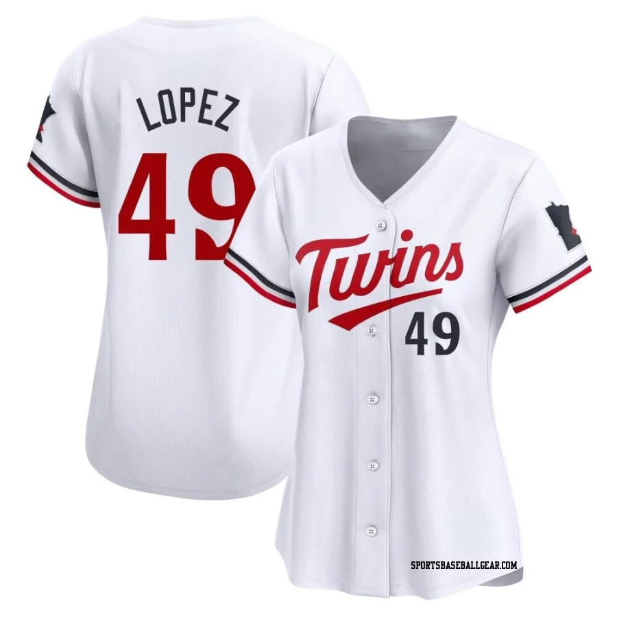 Pablo Lopez Women's Minnesota Twins White Limited Home Jersey