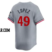 Pablo Lopez Youth Minnesota Twins Gray Limited Road Jersey