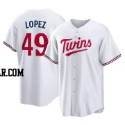 Pablo Lopez Youth Minnesota Twins White Replica Home Jersey