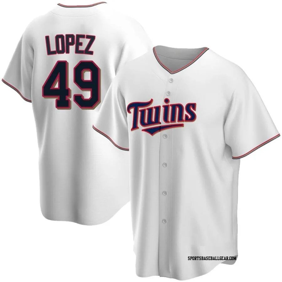 Pablo Lopez Youth Minnesota Twins White Replica Home Jersey