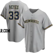 Pablo Reyes Men's Milwaukee Brewers Gray Replica Road Jersey