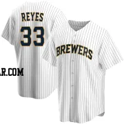 Pablo Reyes Men's Milwaukee Brewers White Replica Home Jersey