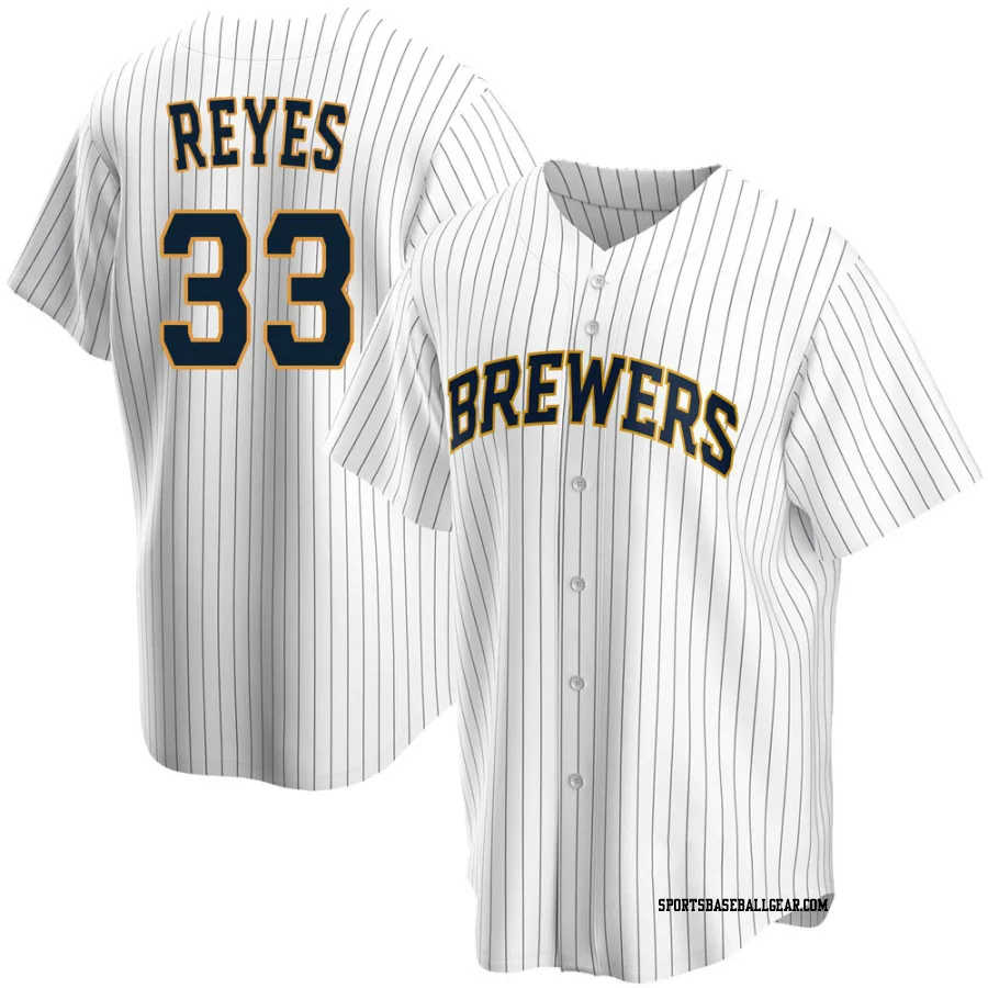 Pablo Reyes Men's Milwaukee Brewers White Replica Home Jersey