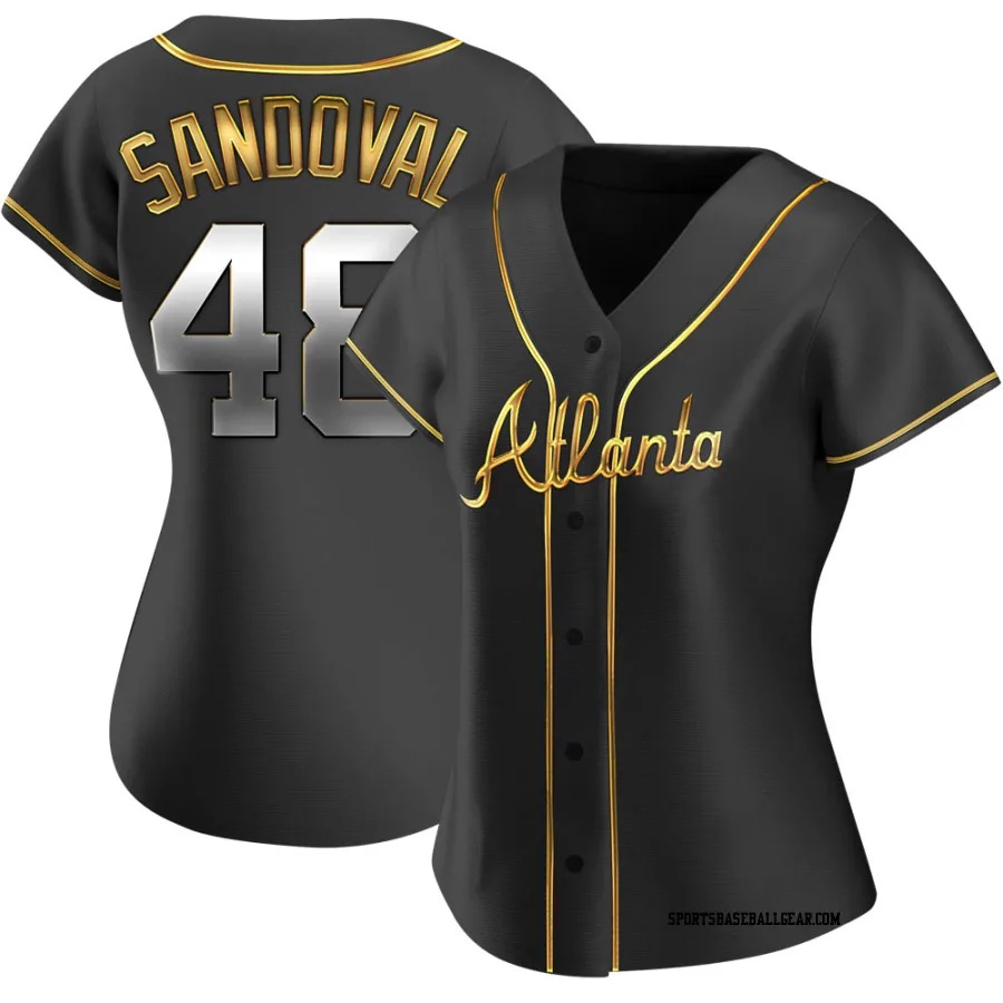 Pablo Sandoval Women's Atlanta Braves Black Golden Replica Alternate Jersey