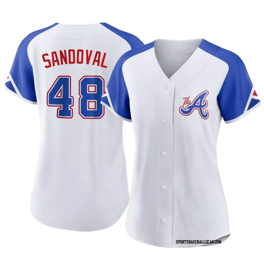 Pablo Sandoval Women's Atlanta Braves White Replica 2023 City Connect Jersey