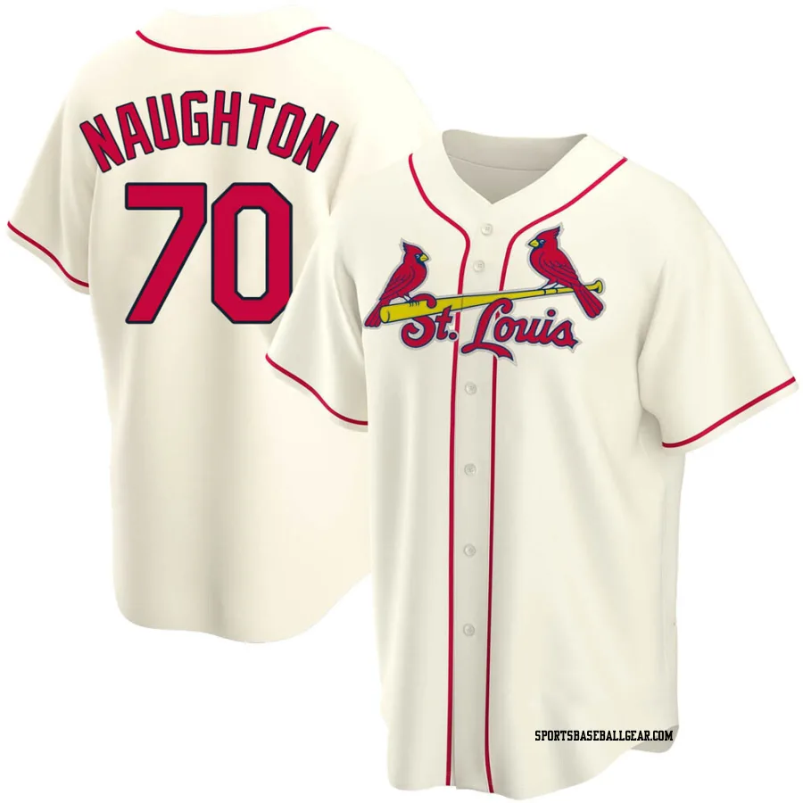 Packy Naughton Men's St. Louis Cardinals Cream Replica Alternate Jersey