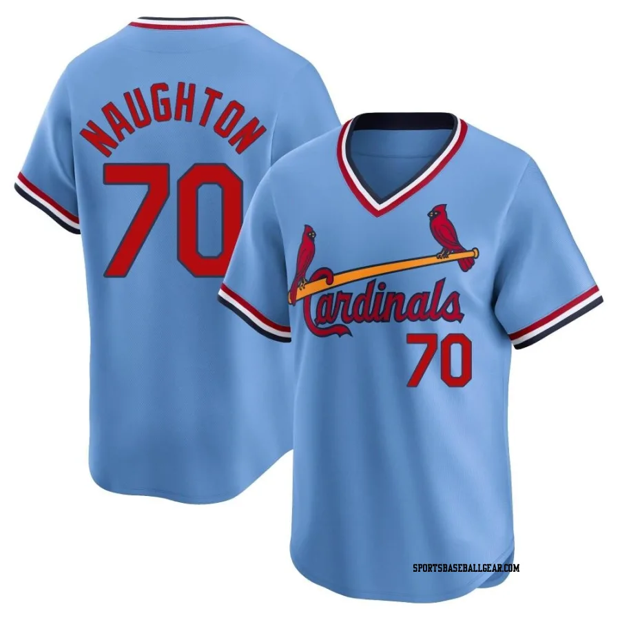 Packy Naughton Men's St. Louis Cardinals Light Blue Limited Cooperstown Collection Jersey