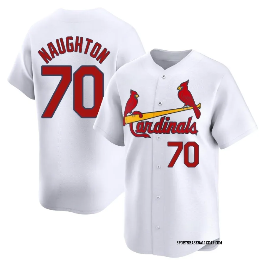 Packy Naughton Men's St. Louis Cardinals White Limited Home Jersey