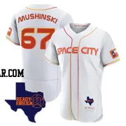 Parker Mushinski Men's Houston Astros White Authentic 2023 Space City Ready 2 Reign Flex Base Jersey