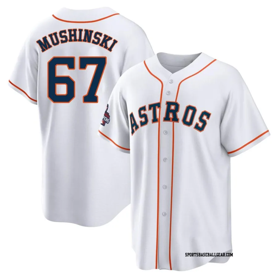 Parker Mushinski Men's Houston Astros White Replica 2022 World Series Champions Home Jersey