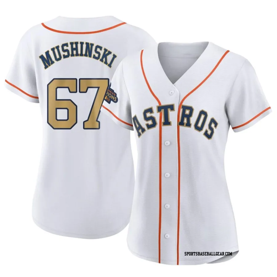 Parker Mushinski Women's Houston Astros Gold Authentic White 2023 Collection Jersey